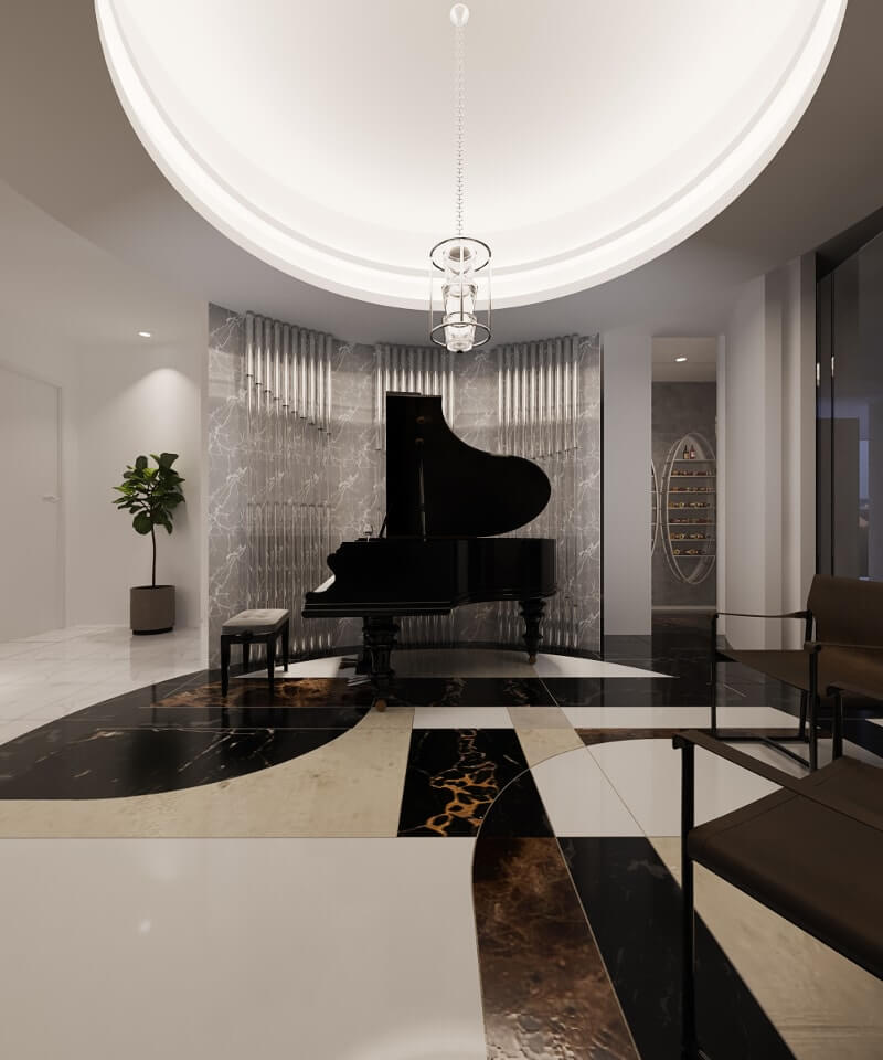 Opus Park Entertainment Room Illustration Opus Park Entertainment Room Illustration